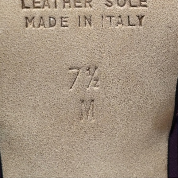 Talbots Fabric Block Heel Almond Toe Sling Back Leather Sole Size 7.5M Italy - Picture 7 of 8